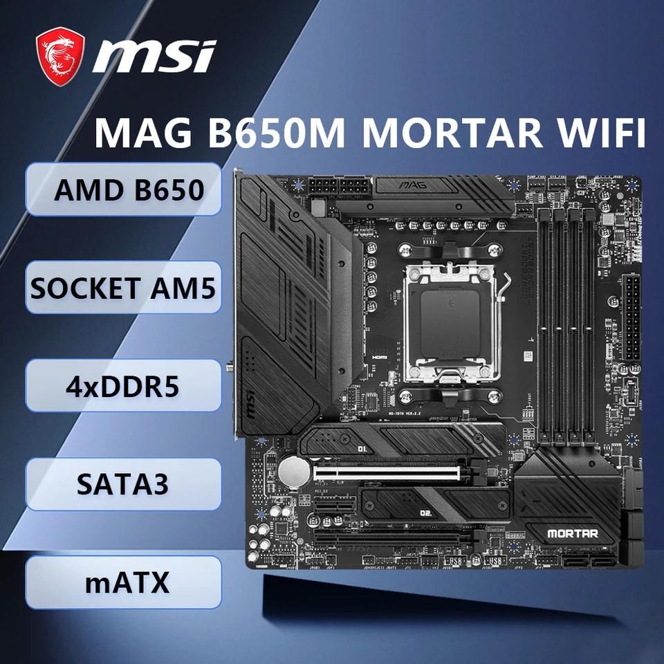 MSI MAG B650M MORTAR WIFI Placa-mãe Suporte AMD B650 AM5 Ryzen 7