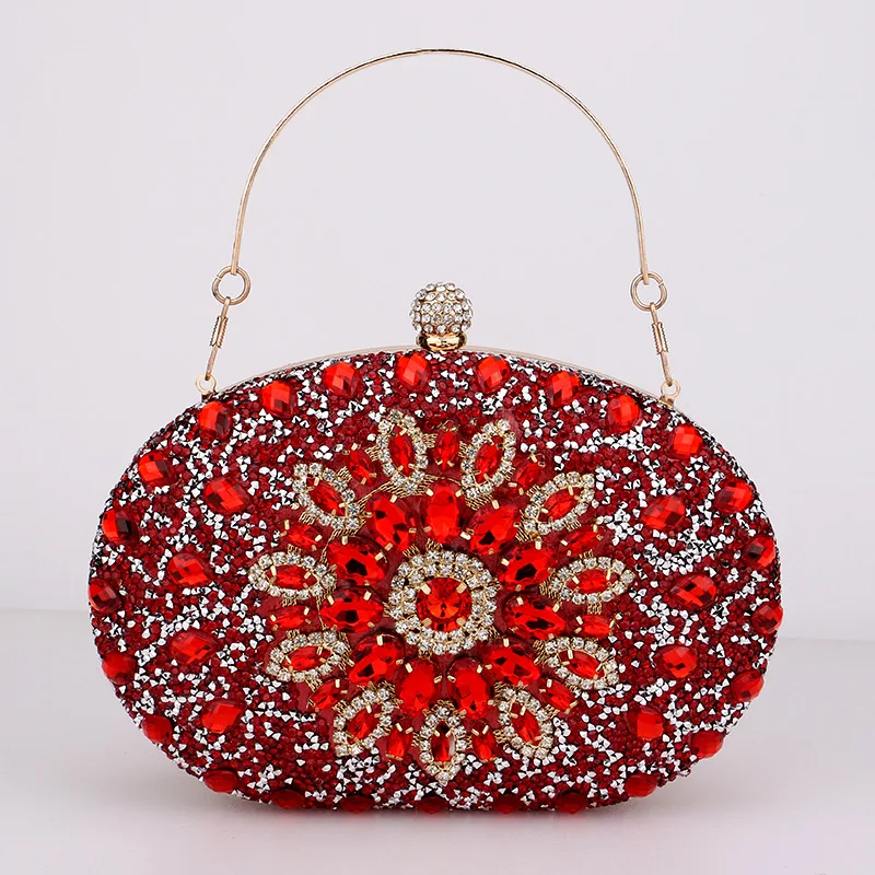 thumbnail image 1 of Bolso de mano de diseñador con diamantes para mujer, conjunto de bolso para fiesta, cena, boda, banquete, todo en uno, para mujer, 1 of 5