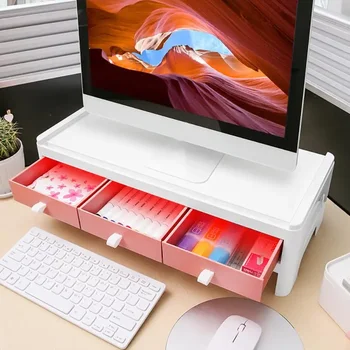 Supporto per Monitor multifunzione tavolo Computer Desktop schermo Riser armadietti organizzatore da scrivania cancelleria libri stoccaggio forniture per ufficio