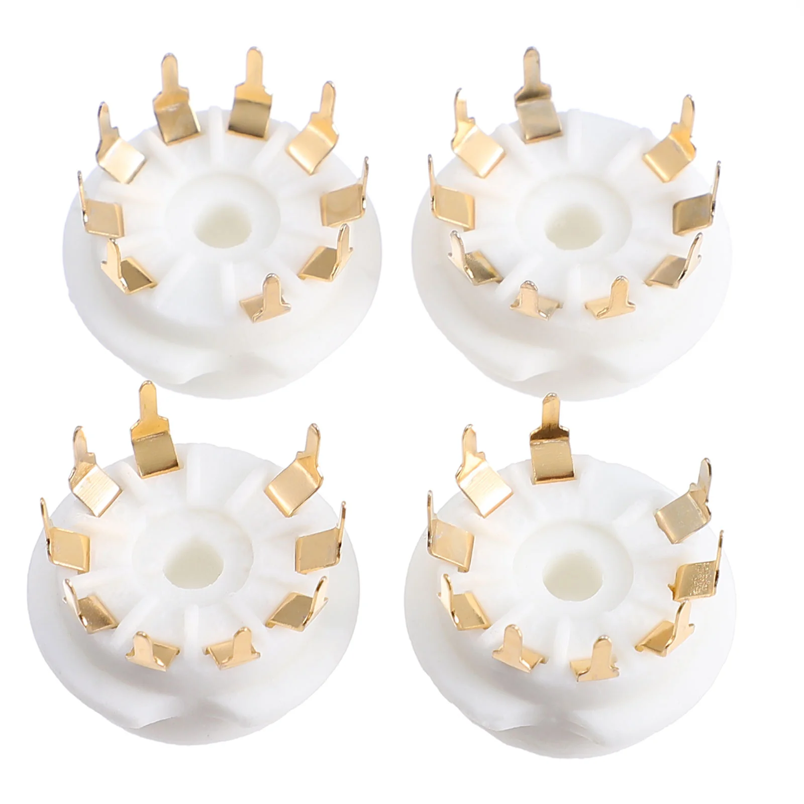 

4 Pcs Nine-pin Tube Holder Audio Supplies Electronic Plated Socket Guitar Sockets Vacuum Ceramics