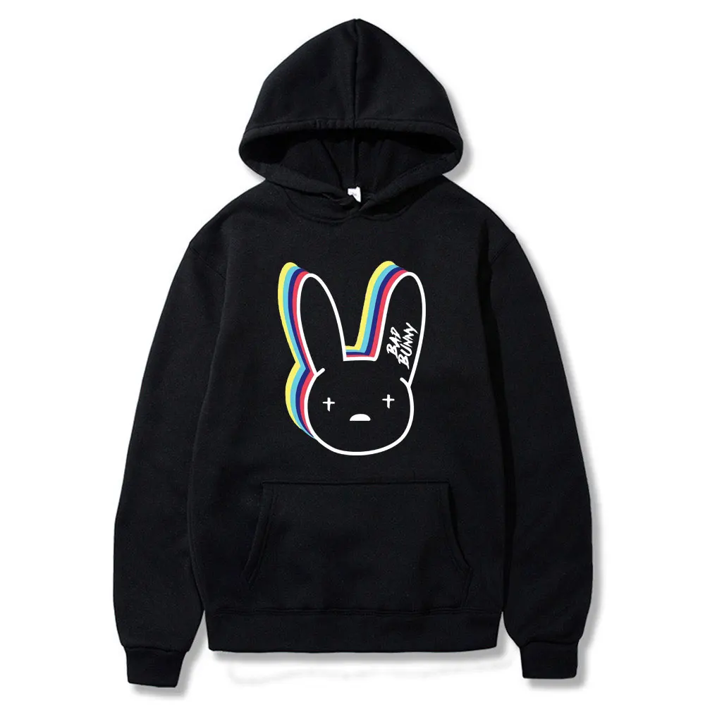 

Bad Bunny Funny Hoodies Korean Clothes Casual Pullover Harajuku Sweatshirt Menwomen Hooded Hoody Hip Hop Hoodie Sweatshirt Male