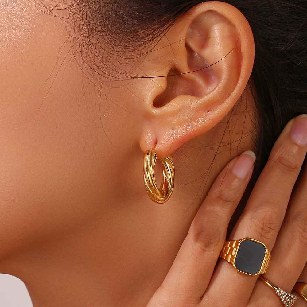 Large Chunky Hoop Earrings – Molana Luxe