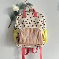 Personalized Name Embroidered Kids Backpack Custom Name Embroidery Backpack for Girls and Boys Backpack Strawberry Toddler