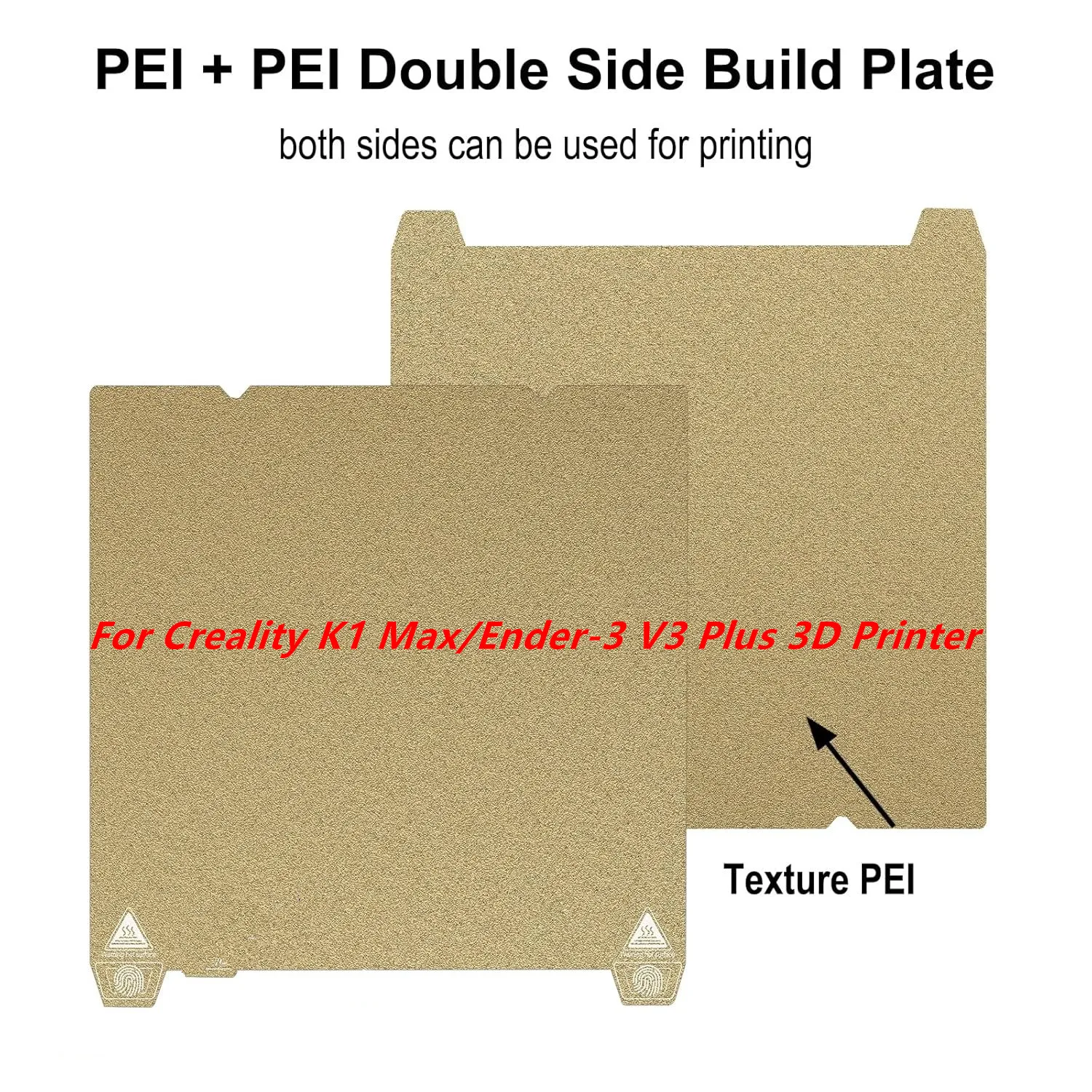 Verbesserte 310x315mm PEI-Bauplatte für Ender-3 V3 Plus, Doppelseitige Strukturierte PEI-Folie, Flexibles Heizbett für Creality K1 Max