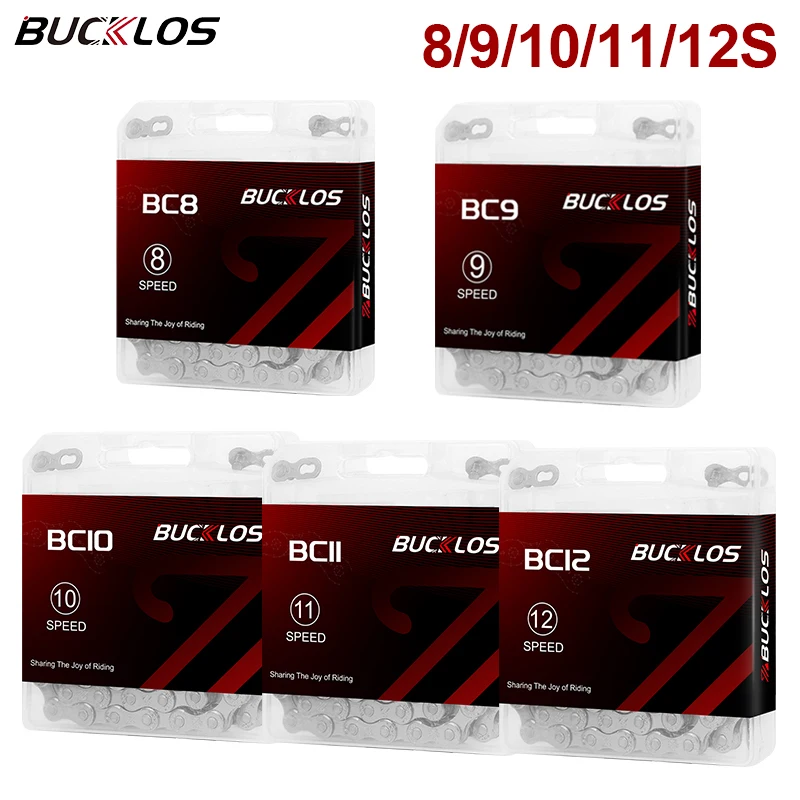 BUCKLOS MTB Bike Chains 8 9 10 11 12S Speed Ultralight Mountain Road Bicycle Corrente Durable Gravel Cycling Current 10V 11V 12V
