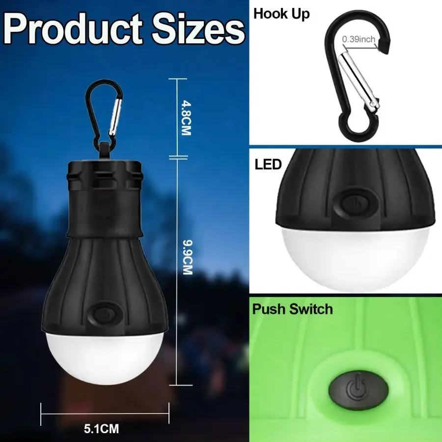 Portable Camping Light Tent Lamp Super Bright Lantern Bulb Emergency Lights Camping Accessories For Backpacking Hiking camping light