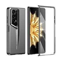 Premium Full Protection Matte Metal Case for Honor Foldable Phones (Silver)