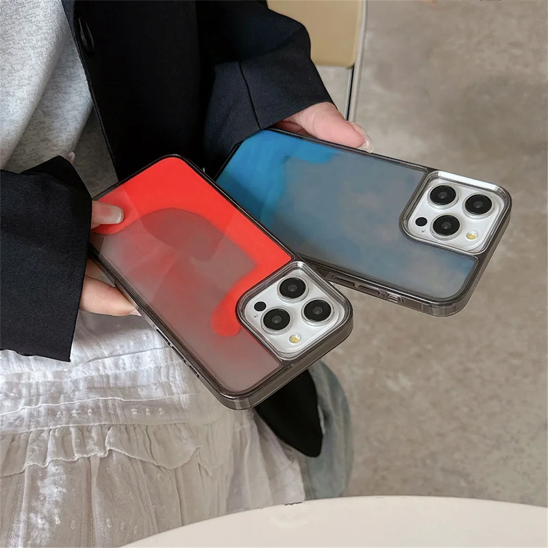 Luminous Dynamic Moving Sand Phone Case: Glow-in-the-Dark Liquid Glitter Quicksand Hard Cover