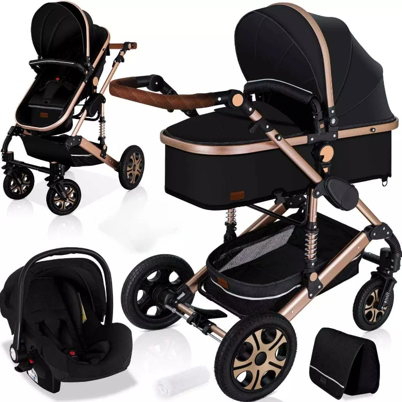 

3 in 1 baby stroller multifunctional Shock absorption Newborn Carriage Can sit or lie down Luxury High Landscape baby pram