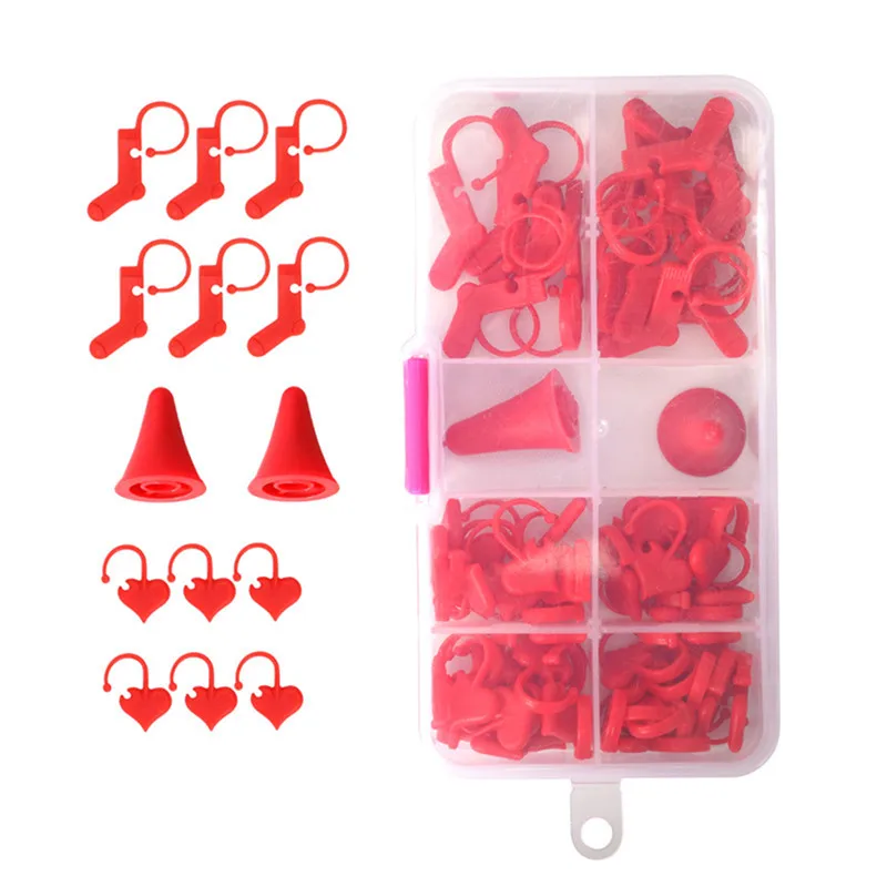 40/50 Pcs Plastic Knitting Tools Locking Stitch Markers Crochet Latch Needle Clip Hook Red Heart Socks Shaped |