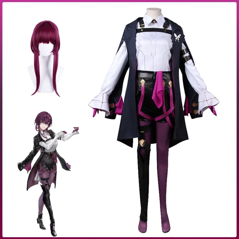 CosplayNew Kafka Cosplay Costume Wig Honkai Star Rail Women Outfit Game Uniform Coat Jacket Shorts Full Set Halloween Roleplay C