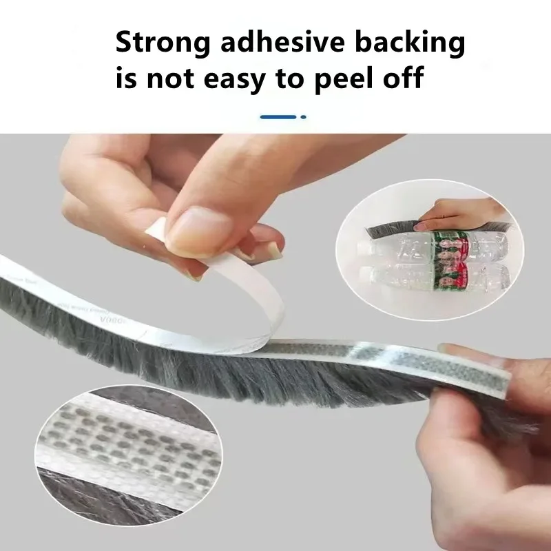 Brush Strip Self Adhesive Door Window Weather Stripping Anti Bug Seal 10M