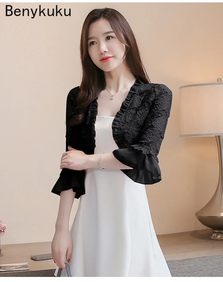 Sweet Pink Lace Bolero Shrugs for Party Dress Summer Women Clothes