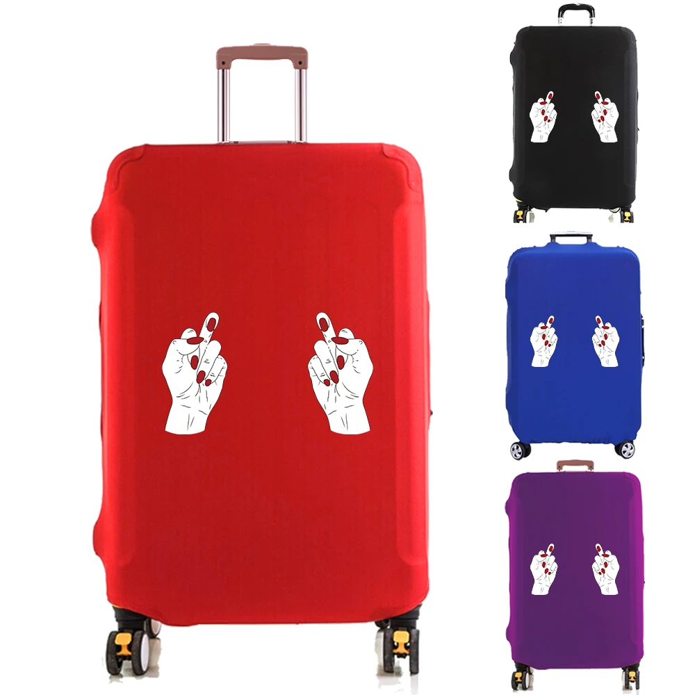 

Luggage Cover Suitcase Protector Thicken Elasticity Dust Covered Anti-Scratch for 18-32 Inch Trolley Finger Pattern Accessories
