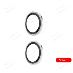 Aluminium Alloy Metal Lens Ring Cover with 3D Tempered Glass Camera Protector for Xiaomi Mix Flip (Silver)