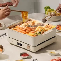 220V Multifunctional Multi Cookers with Non Stick Coating Baking Tray and Hot Pot,2000W High-power IH Electromagnetic Induction 1