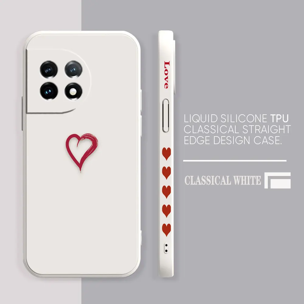 Case For Oneplus 5 6 9 9R 8 8T 7 7T A3 2 2V NORD 3 2 Lite Pro Simple Liquid Silicone Case Simple Lover Line Art