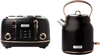 Series Stainless Steel Electric Water and Tea Kettle & 4 Slice Wide Slot Stainless Steel Toaster Kitchen Bundle 1