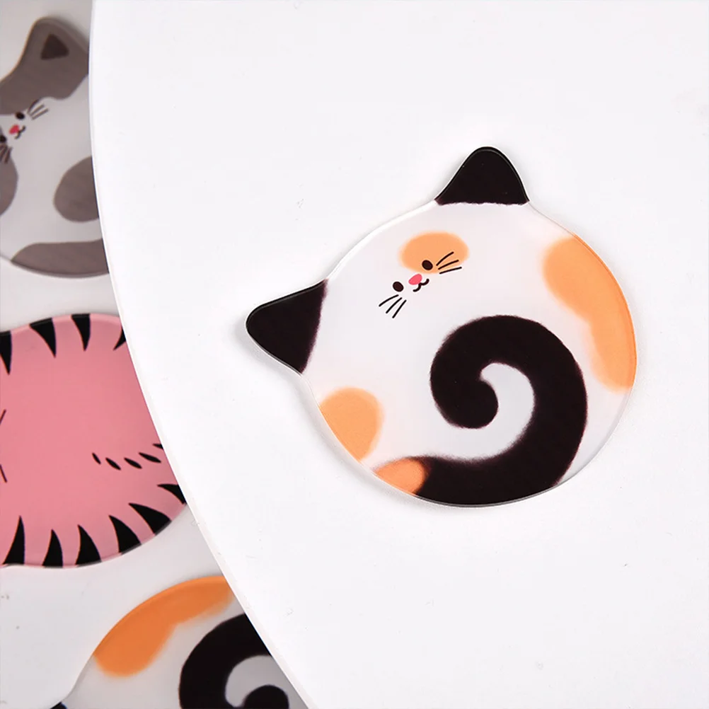 

4 Pcs Cup Coasters Cat Ear Decorative Dinging Table Insulation Pads For Coffee Office