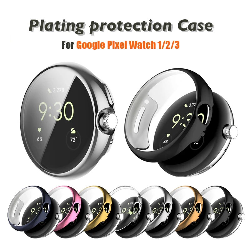 Plating Class Case Watch Screen Protector Case Watch Accessories Watch Screen Protector Watch Protective Case Watch Cover For Google Pixel Watch 3 2 1 Tempered Glass Full Coverage Screen Protector Smart Watch Shell