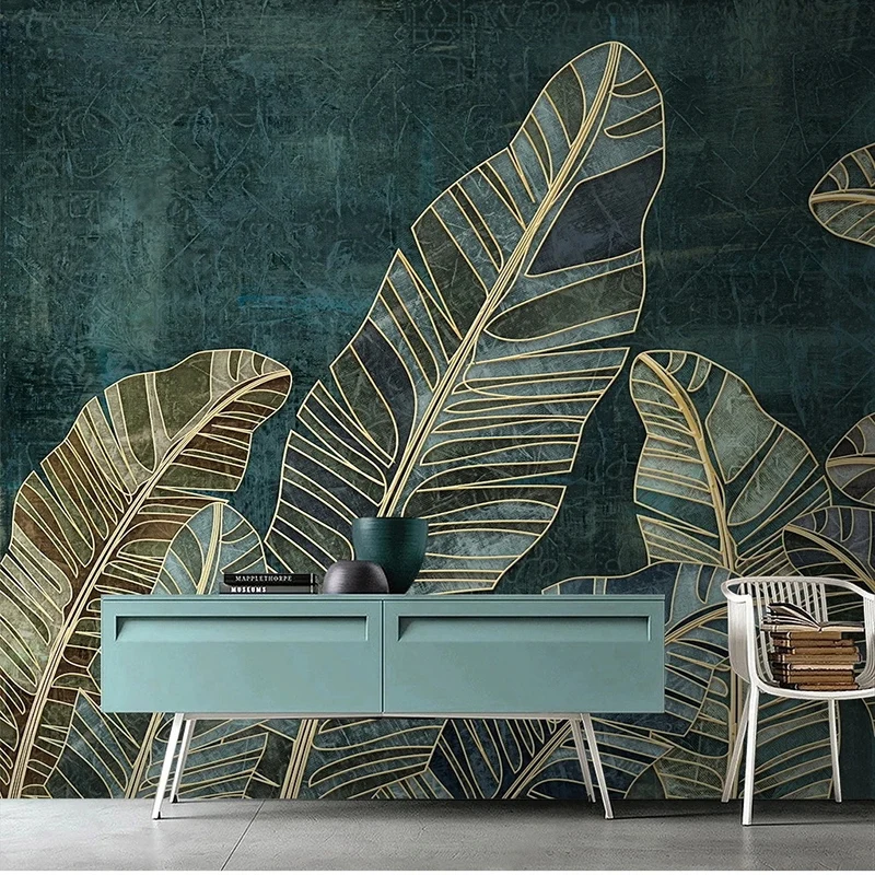 Plantas Verdes Tropicais Deixa Papel de Parede Personalizado Mural Sala de Estar tv Sofá Quarto Pano de Fundo Decoração de Casa Luxo Fresco 3d