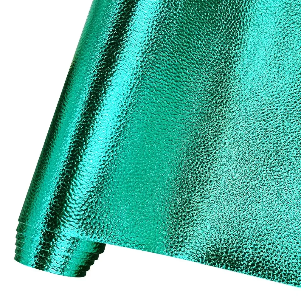 

Metallic Litchi Faux Leather Roll Embossed Faux PU Leather Sheets For Making Bows/Earrings/Handbags/Wallets DIY Sewing Fabric