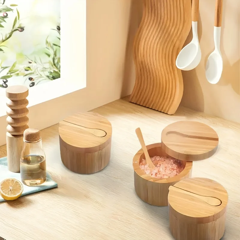 Creative Salt Cellar with Lid – Kitchen Spice Storage 3