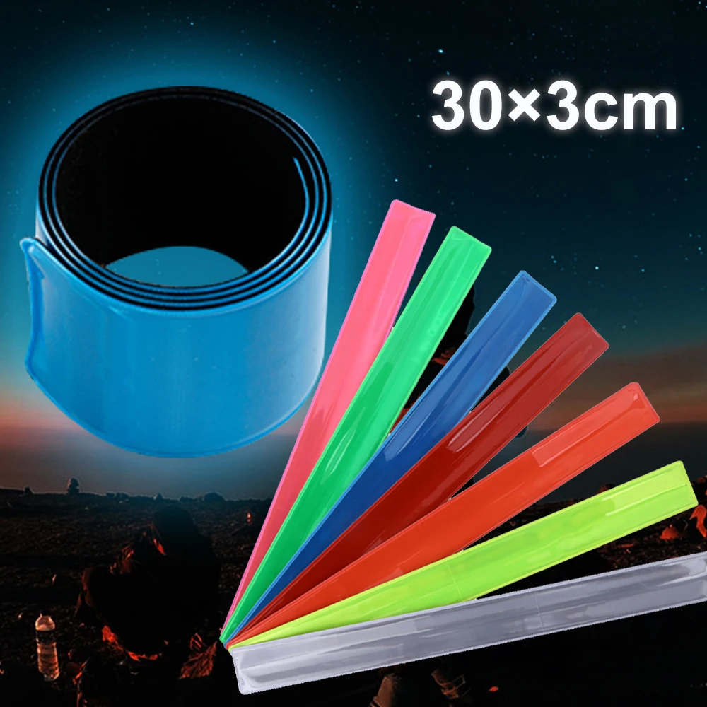 30*3cm Highlight Reflective Bands High Visibility Reflect Straps For Wrist Arm Ankle Leg Night Running Cycling Reflector Tape reflective tape bands reflective tape bike reflective tape