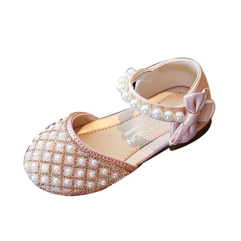 para niñas pequeñas, zapatos de boda, zapatos de vestir para niñas, perlas, correa en el tobillo, zapatos de princesa, zapatos brillantes para niñas de flores, Plata| | - AliExpress