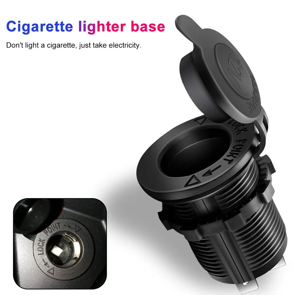 Cigarette Lighter Socket 12V-24V Waterproof Plug Power Outlet Adapter with Wire D5 For Marine Boat Motorcycle Truck RV ATV