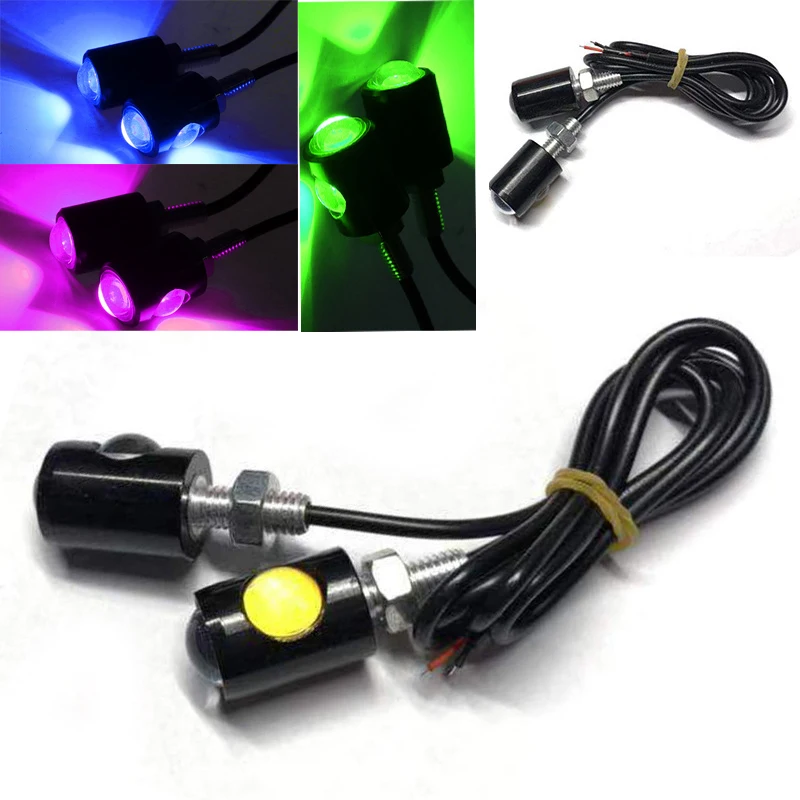 Motorcycle Hawkeye Lights Eagle Eye Bright LED License Plate Bolt Screw Tail Rear Light Brake Fog Lamp 1Pairs motorcycle led lights