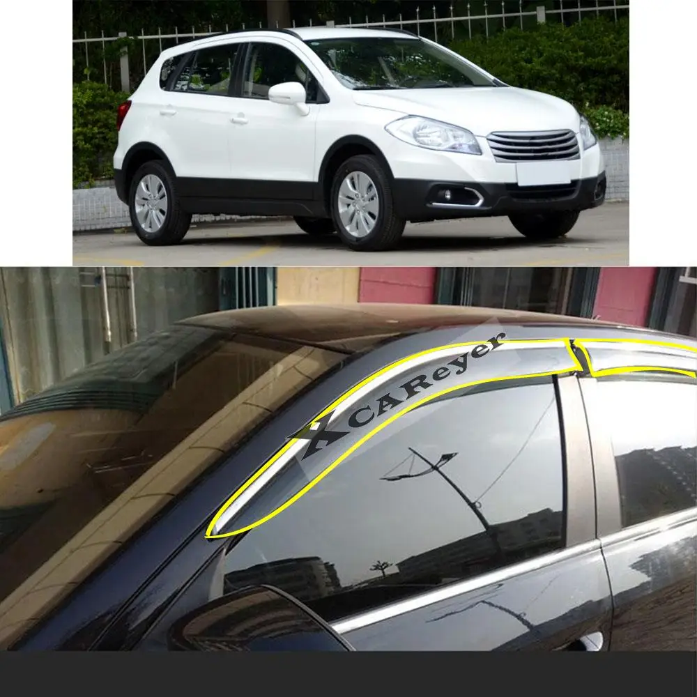 4 STKS Auto Instaplijsten Protector voor Suzuki S-Cross, Auto Instaplijsten Anti-Kras Protector, Koolstofvezel Kick Platen Drempel Bescherming Sticker
