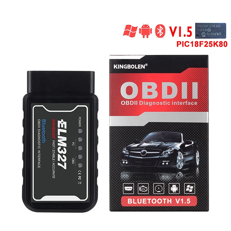 Считыватель кодов ELM327 V1.5 PIC18F25K80 ATAL и ATPPS 4 МГц, Хрустальный Wi-Fi elm327 usb ftdi для Android/IOS/ПК Torque OBDII