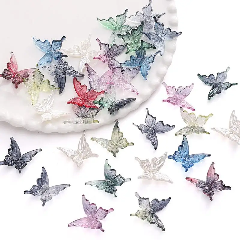 acrylic beads acrylic craft beads 20Pcs 25mm Acrylic Clear AB Color Butterfly Beads Loose Spacer Beads For Crafts DIY Necklace Bracelet BagJewelry Making Pendant