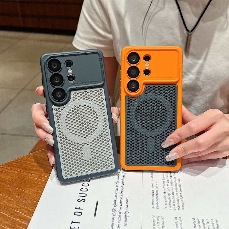Luxury Magnetic Phone Case with Breathable Cooling and Lens Protection Bumper Cover