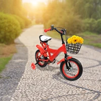 Vélo pour enfants de 12 pouces - Guidon réglable, freins doubles, roues d'apprentissage avec lumières clignotantes, cadre en acier au carbone pour les enfants de 2 à 4 ans 1