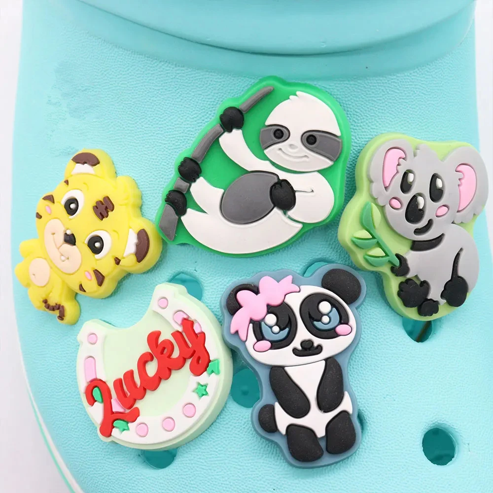 1-6pcs Mexico RBD Band PVC Accessories Shoes Charms Animals Lovely Panda Slippers Shoe Buckle fit Holiday Gift images - 6