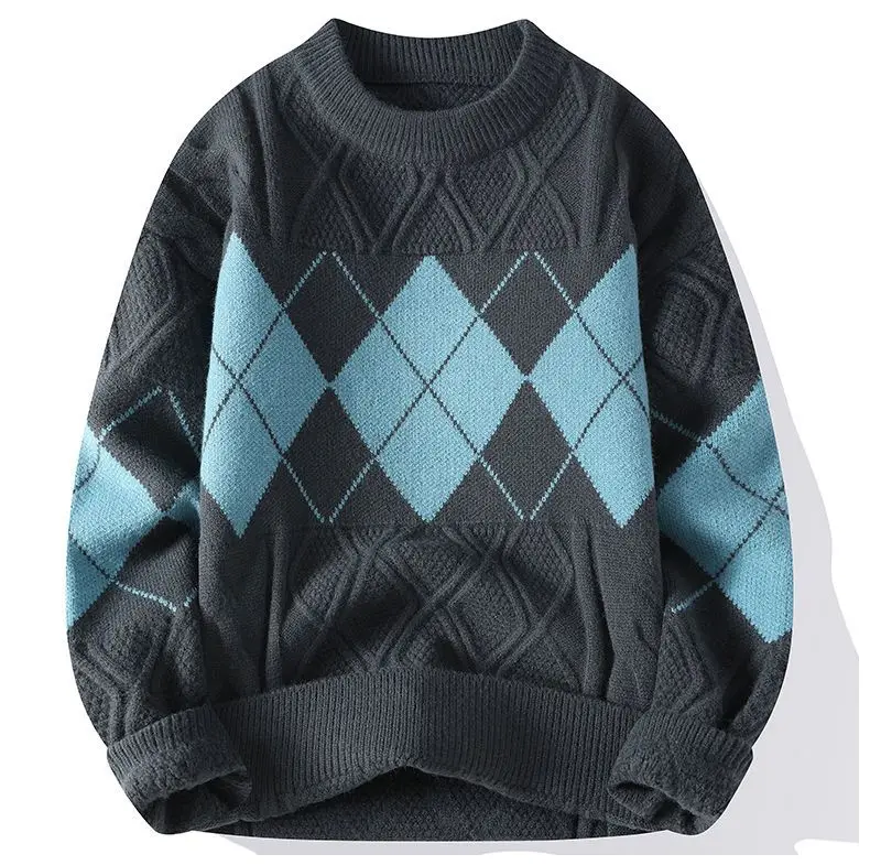 Description Picture 6 of itemSweater for Men and Women Couple Outfit Warm Knit Sweater Simple and Versatile Pullover Patchwork Inner Layer Bottom Layer Tops