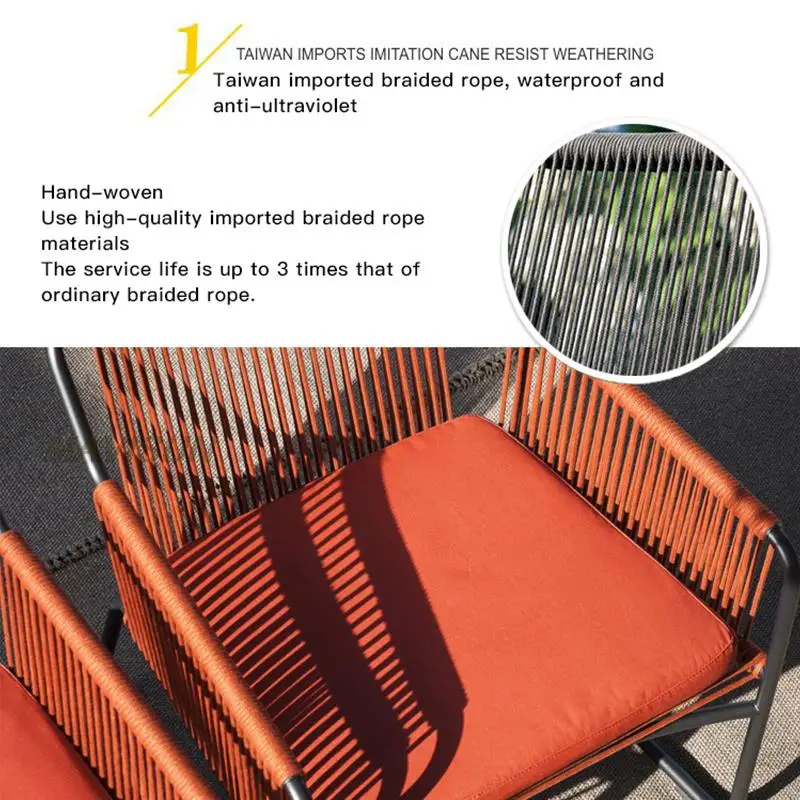 Minimalist Sofa Chair New Outdoor Dining Table And Chair Leisure Terrace Garden Balcony Rattan Simple Villa Furniture