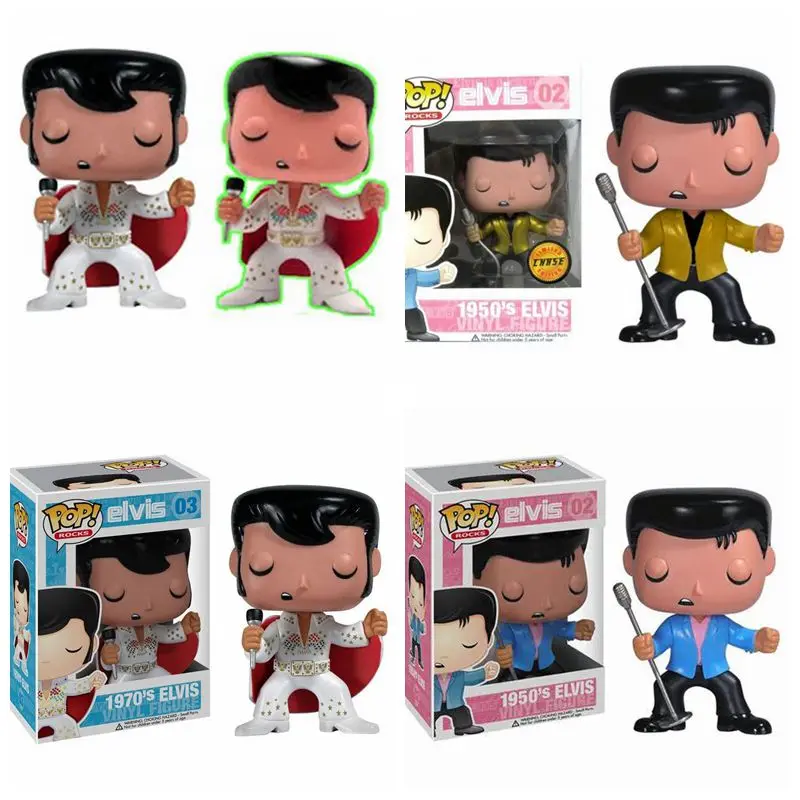Funko Pop Rocks 1950'S Elvis 02 # 1970'S 03 # Presley Doll 10Cm Modello Da Collezione Giocattolo Action Figure Giocattoli Regalo Di Natale