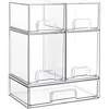 Stackable Storage Drawers Set of 5, Clear Plastic Organizer Bins for Beauty Supplies,Ideal for Vanity, Bathroom 1