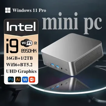Intel Core i9- 8950HK Gaming Mini PC Windows 11 Pro 16GB DDR4 1TB 2TB M.2 SSD UHD Graphics 1000Mbps Ethernet Mini PC 1