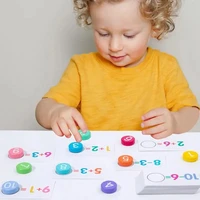 Montessori Wooden Math Toys Toddler Learning Addition Subtraction Digital Operation Card Educational Game Teaching Toys for Kids 2