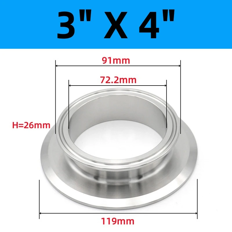 DN40 K64mm Fitting SQING Roestvrijstalen Tri Clamp Koppeling - BSPT Male Naar Tri Clamp Reducer (DN40 K64mm) | SUS304 Sanitair Connector Voor Homebrew & Voedingsindustrie Hygiënische Koppeling Brouwen