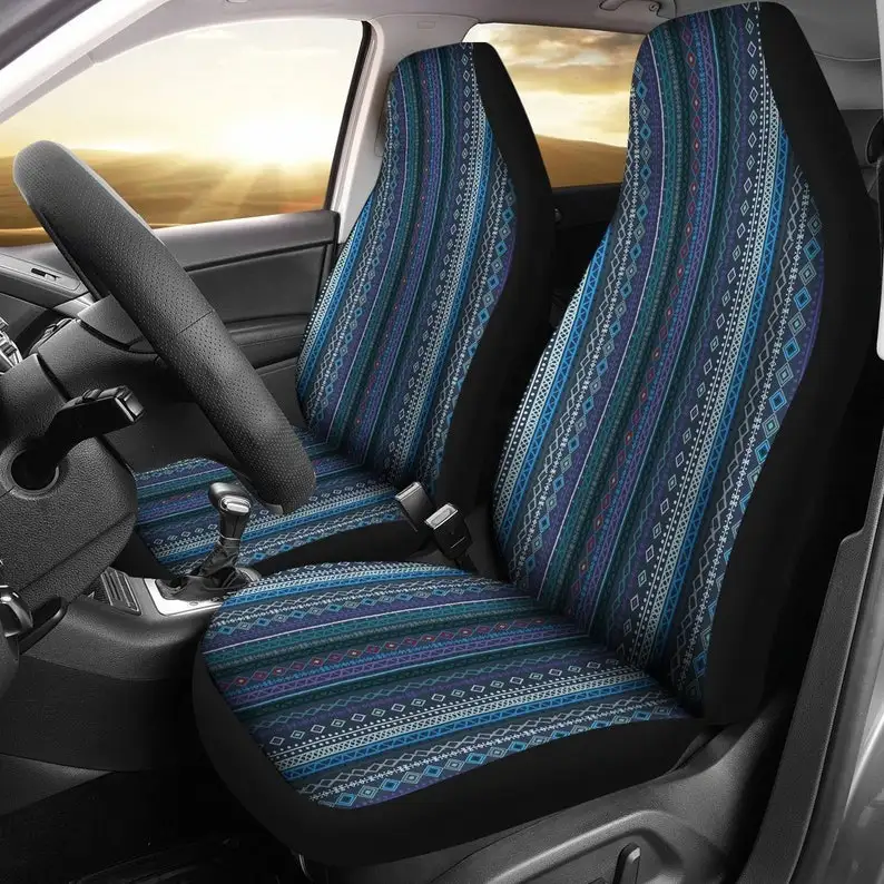 Чехлы на синие автомобильные сиденья в полоску 2 чехла передние |