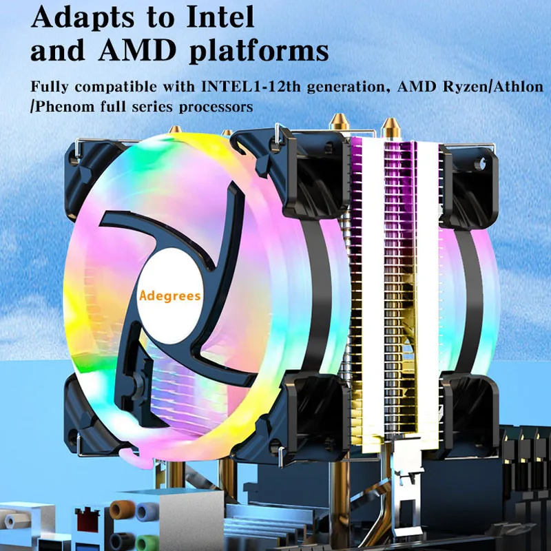 Cpu Air Cooler X79 X99 3pin Pwm 4pin Silencioso Processador Ventilador de Refrigeração para Intel Lga 1151 1155 1200 1700 2011 Amd Am3 Am4 pc Radiador - Imagem 3
