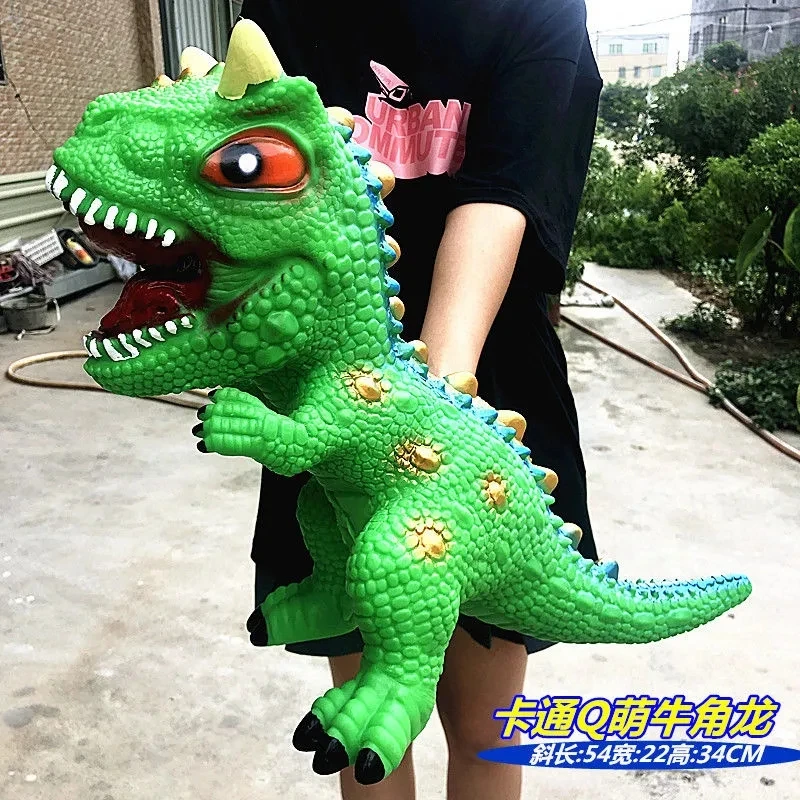 Large Dinosaur Shark Model Toys For Kids Tyrannosaurus Rex Soft Puppets Animals Velociraptor Jurassic Worlds Children Gift