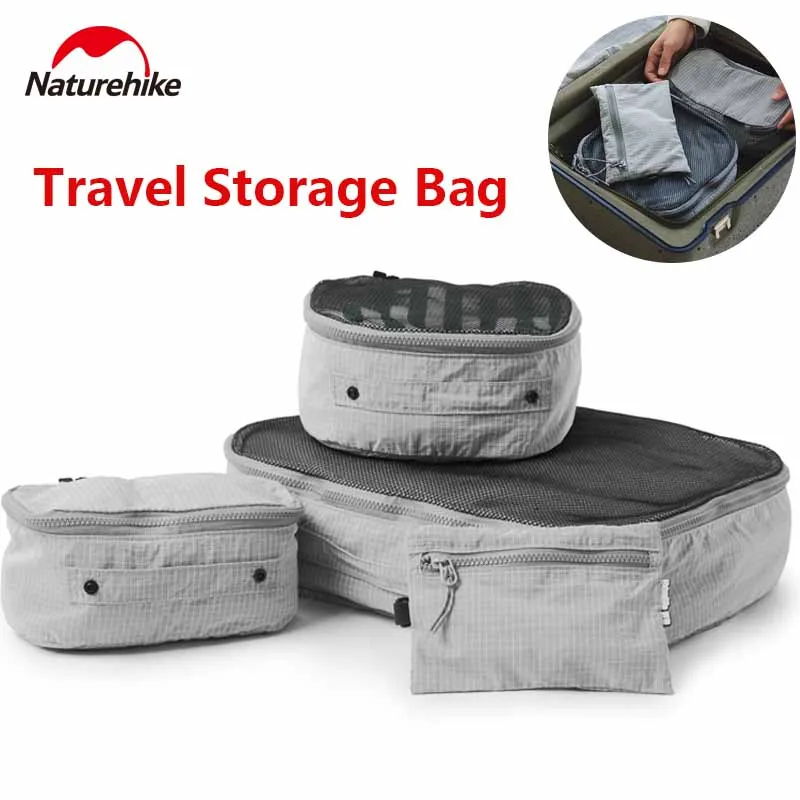 Naturehike Travel Storage Bag With Zipper Ultralight Outdoor Toiletry Suitcase Clothes Cosmetics Business Portable Makeup Bag