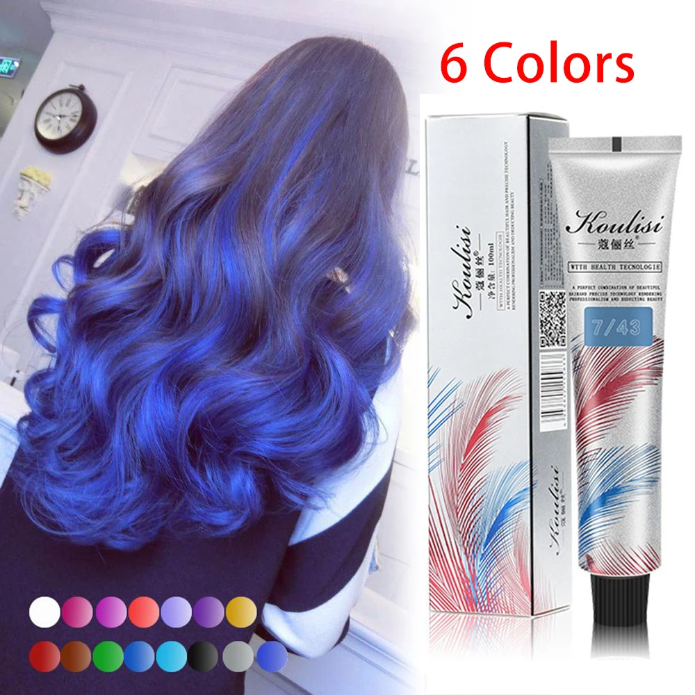 Semi Permanent Hair Dye Tint Hair Coloring Cream 92Ml 6Colors Hair Care  Styling Tools Natural Punk Style For Women/Men - Hair Color - Aliexpress