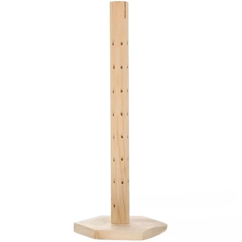 1pc Wood 360° Rotate Lollipop Holder Decorative Round Hole Earrings Display Stand Candy Holder 360 ° Lollipop Display Earrings 5